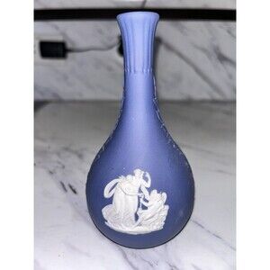 Westwood  Jasperware Bud Vase Blue